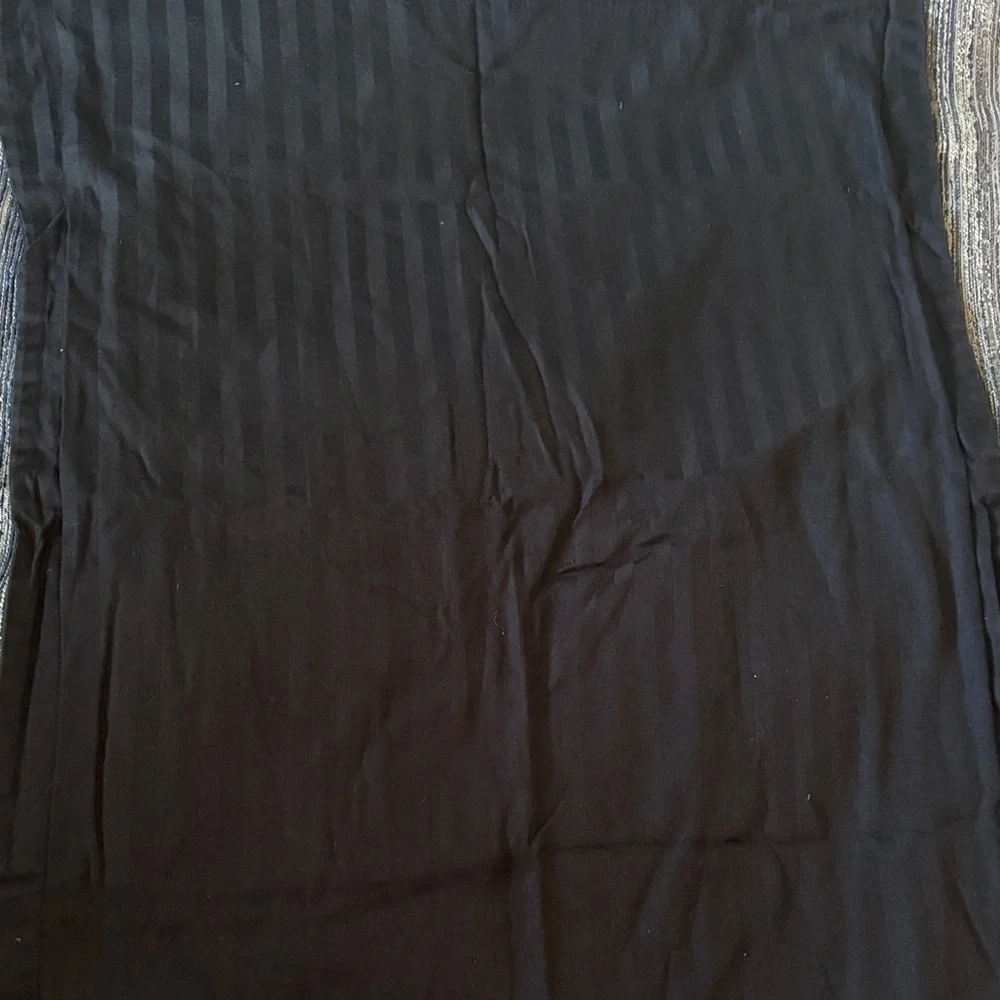 Full/ Queen 3-Piece Black Striped Damask Duvet Cover & Shams Set